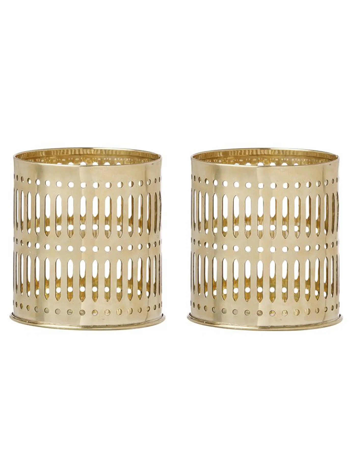 BUNGALOW | Teelicht 2-er Set METRO 8cm Gold | 